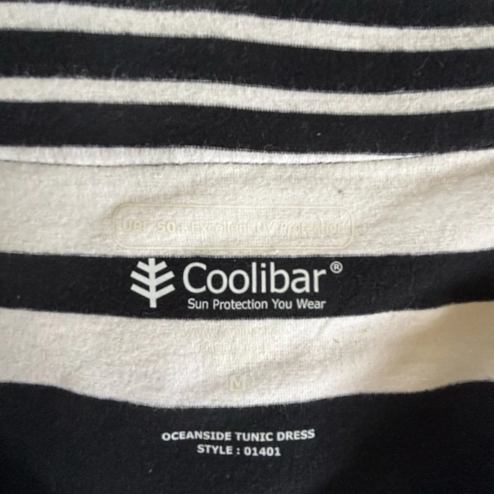 Women’s Coolibar Oceanside Tunic Black and White Striped Dress Sz M - Picture 5 of 10